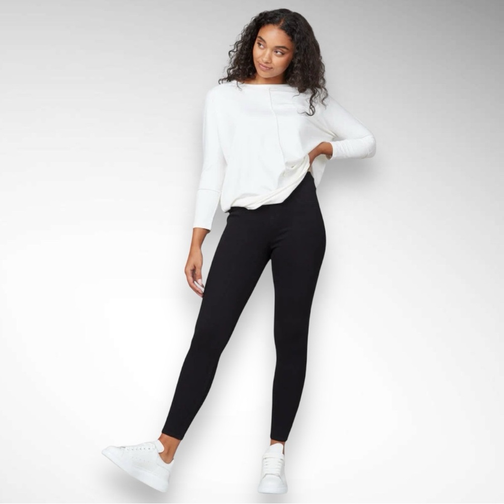 SPANX Women's Black Jeanish Ankle Leggings Small | EUC